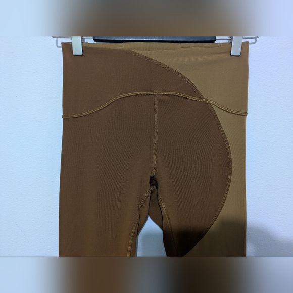 Lululemon Women Nulu Colour Block High-Rise Tight Leggings Brown Beige EUC Sz 6 - Picture 4 of 11